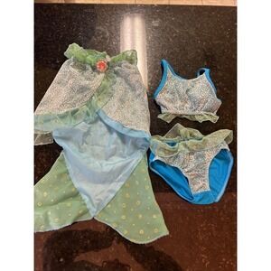 Disney‎ Cruise Lines Little Mermaid Costume 3 Pc Set Sz 4/5 Princess Dress Up